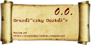 Orszáczky Oszkár névjegykártya